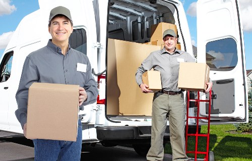 Professional moving truck near period properties in Maida Vale