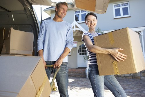 Local removals vehicle loading household items for a Maida Vale move