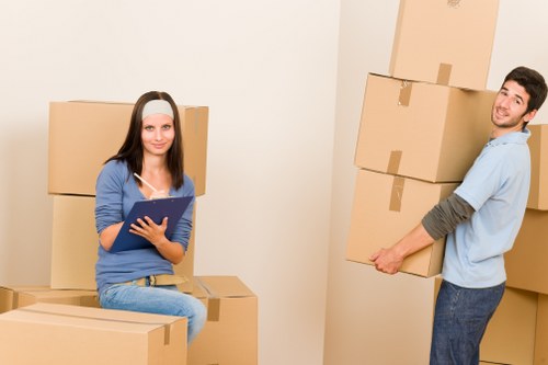Staff conducting a safety check during a moving job